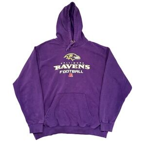 NFL Team Apparel Baltimore Ravens Football Hoodie Mens Purple Large Sweatshirt